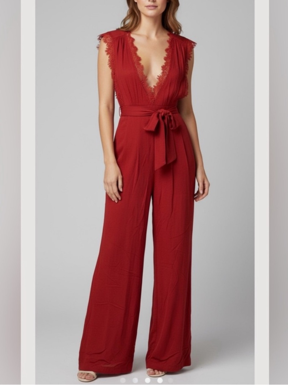 NWT Free People Scarlet Lace-Trimmed Jumpsuit